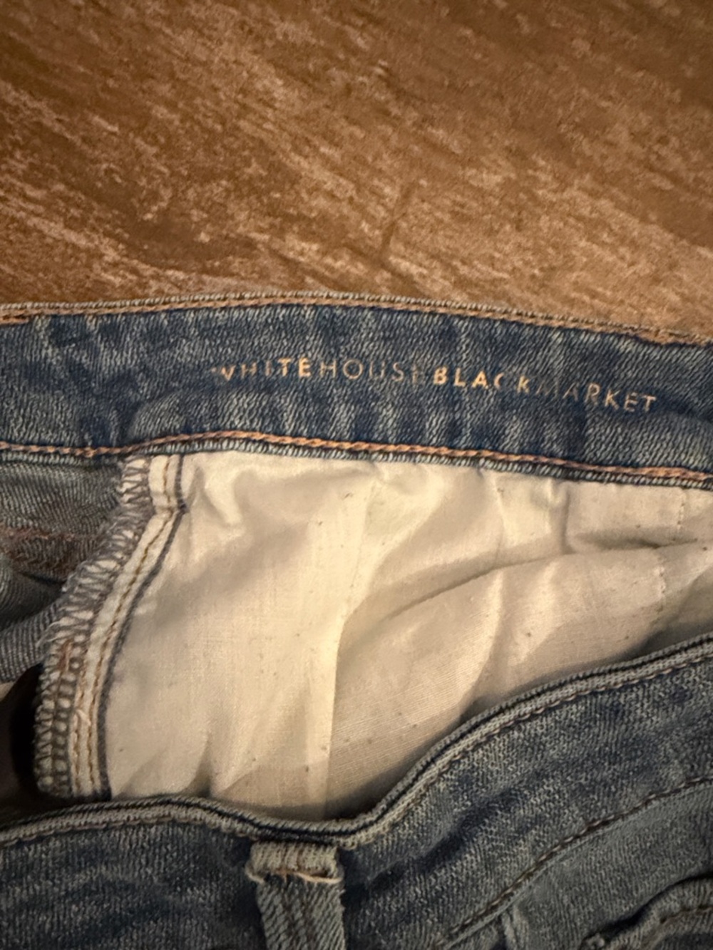 White House Black Market  Girlfriend Jeans with Cream Floral Appliqué - Picture 3 of 8